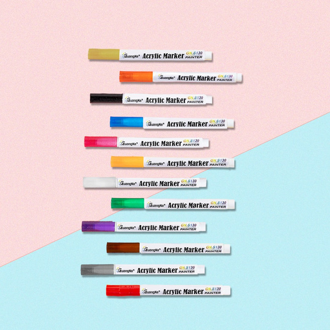 아크릴 페인트 마카펜 12색세트 (0.7mm), 단품