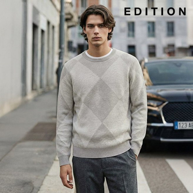 [에디션]빅 아가일 패턴 니트 (NEC4ER1910)