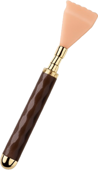 윤설커머스 5단 길이조절 고급 양각손잡이 휴대용 효자손 등긁개 마사지볼, 브라운_고급형, 1개