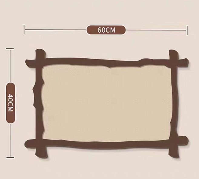 毛氈板照片牆，自粘免打孔，臥室宿舍留言板牆面裝飾, 【富貴】棕色,60*120釐米