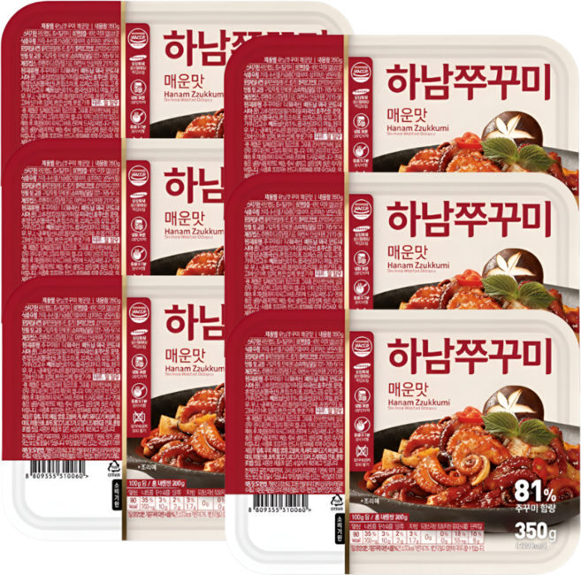 하남쭈꾸미 350g 매운맛 6팩, 6개