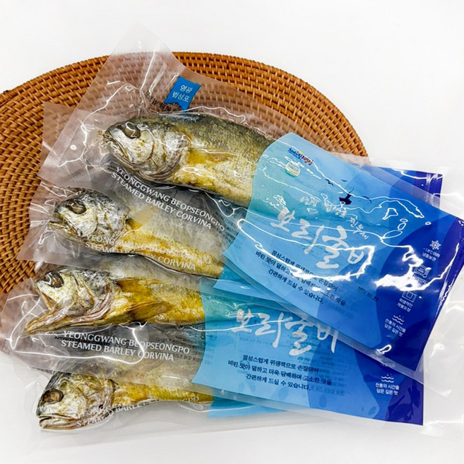 [3분조리] 명월가 영광법성포 찐보리굴비 32cm내외 프리미엄 찐 부세 보리굴비 반건조 제수용 생선 설 추석 명절 선물세트, 1개, [고급포장] 찐보리굴비 28cm 3미