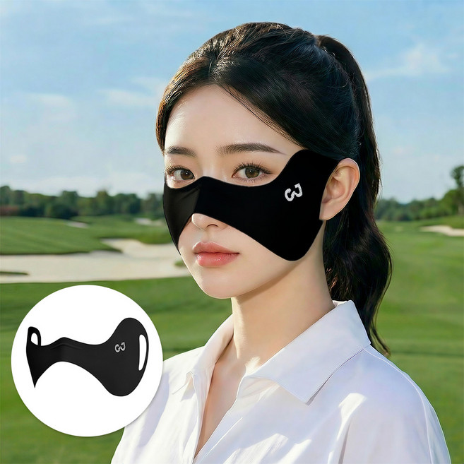 자외선차단 마스크 광대 기미존 자외선 마스크 햇빛 차단 패션 스포츠 나비마스크, 1개, 블랙