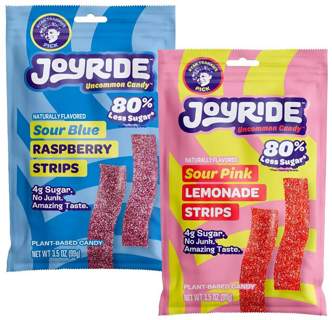 조이라이드 캔디 젤리 스트립 블루 라즈베리와 핑크 레몬네이드 JOYRIDE, 2개, 99g