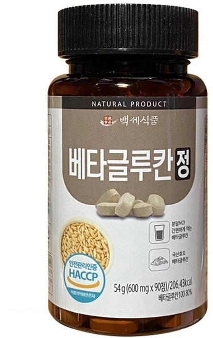 베타글루칸정 600mg x 90정 국산효모 HACCP, 1개 - 쿠팡