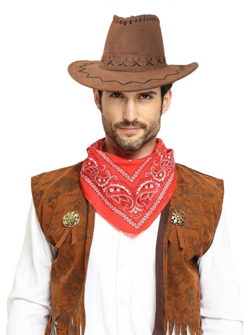 Cow-Boy 의상에는 조끼 포함 모자 스카프 cos-play 의상 액세서리