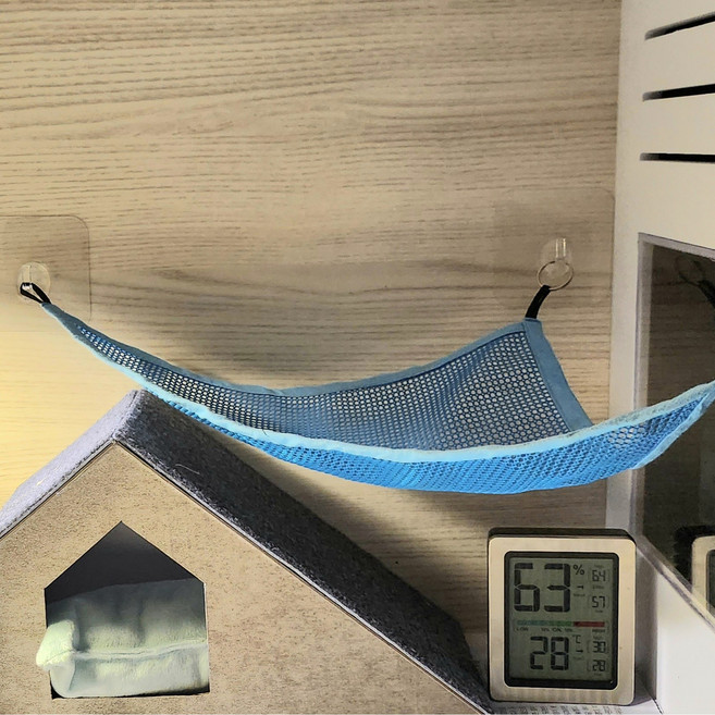 도마뱀해먹 비어디해먹 크레해먹 비어디드래곤 파충류해먹 크레스티드게코 파충류 사육장꾸미기 파충류은신처 도마뱀사육장, 1개, 블루