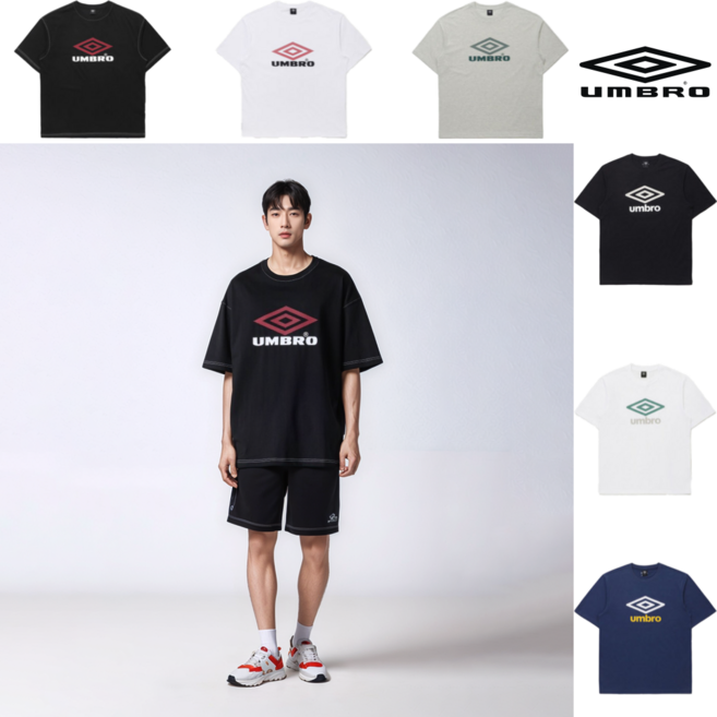 [국내매장판] 엄브로 남녀공용 빅로고 반팔 티셔츠