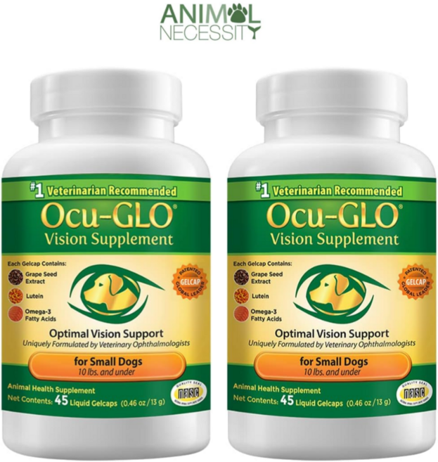 2개 오큐글로 45정 소형견 강아지 반려견 눈 백내장 영양제 소프트츄 루테인 오메가3, 눈물개선/눈건강