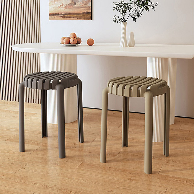 모던디자인 인테리어 스툴 플라스틱 원형의자 라운지체어 빠체어 카페 야외 간이의자 보조의자 소품진열대 wd_4631kgp#, 1개, 로빈 인테리어 의자(카키)