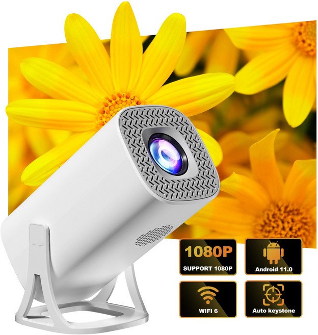 跨境新款遊戲版本便攜式投影儀S40 4K安卓13 WIFI高清家用遊戲機, S40海外安卓WIFI版本白色:美規