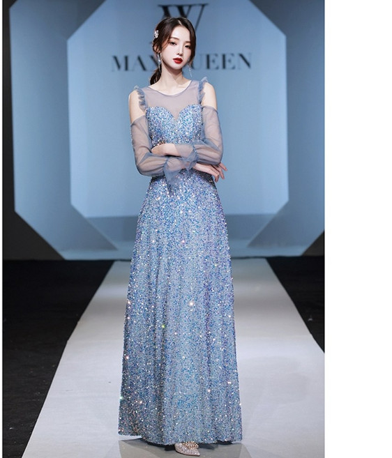 피로연 드레스 구매 스팽글 연주드레스 빅 사이즈 고급 디자인 프리미엄 파티 연회복