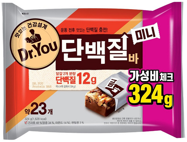 닥터유 단백질바 한입쏙, 324g, 2개