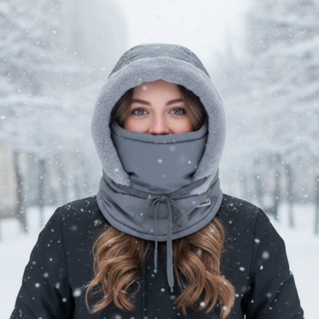 크리메 남여공용 패딩 방한 후드 넥워머