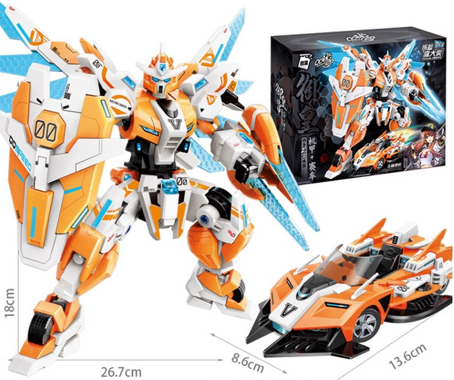 호환 블럭 프라모델 로봇+레이싱카 세트 어린이 장난감 선물, 4. 로얄아머, 1개