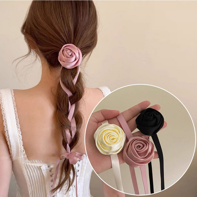 ZMBIRD 장미꽃 헤어밴드 머리끈 3종세트 N5375