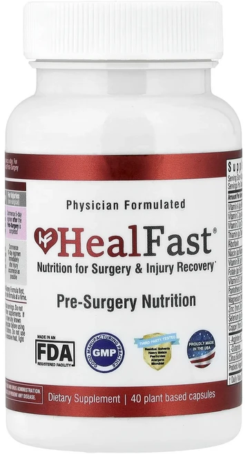 새해 첫좋은선물 HealFast Pre-Surgy Nutrition 식물성 캡슐 40정 제대로 할인합니다, 1개 - 쿠팡