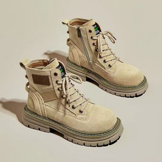 COSYEVNO 여성 워커 추동 기모 빅사이즈 모던 빈티지 통굽 워커 CXJnx-3