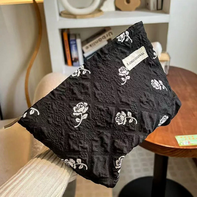 리브온 플라워 패브릭 파우치 화장품 수납 여행용 멀티 파우치