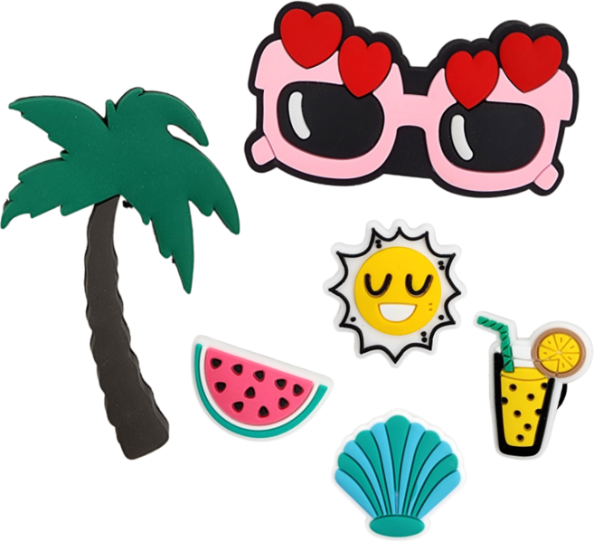 반스트 EVA 젤리 목욕 가방 파츠 세트 꾸미기 6종 해피 썸머 바캉스