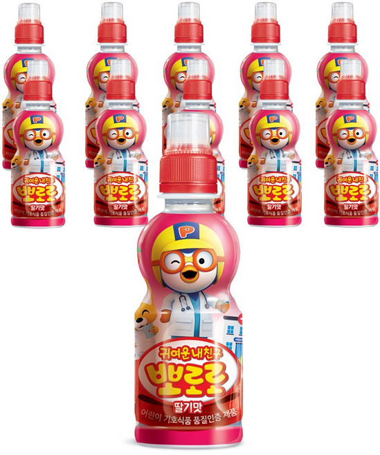 뽀로로 딸기 235ml, 10개