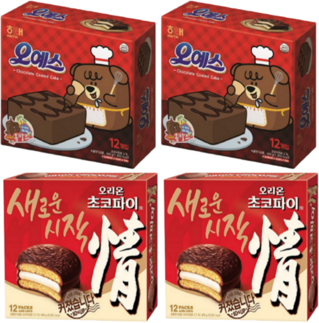 오예스 360g x 2 초코파이 468g x 2 인기파이류 간식