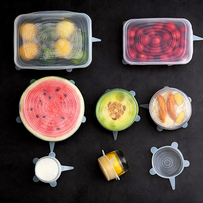 다용도 실리콘 밀봉커버 6종세트 / 주방용품 보관용기 실리콘뚜껑 실리콘커버 수박뚜껑, 실리콘패드(6P), 1세트