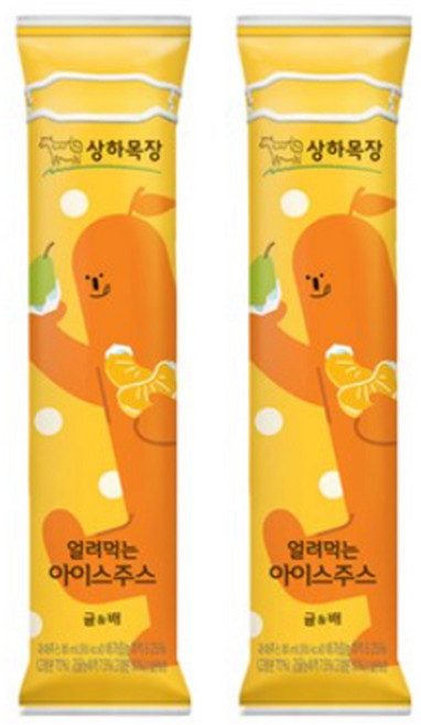상하목장 얼려먹는 아이스크림 귤 배, 24개, 85ml