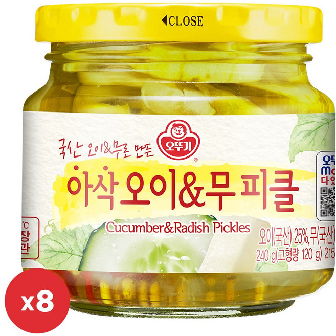 오뚜기 아삭 오이&무 피클 240g 8개