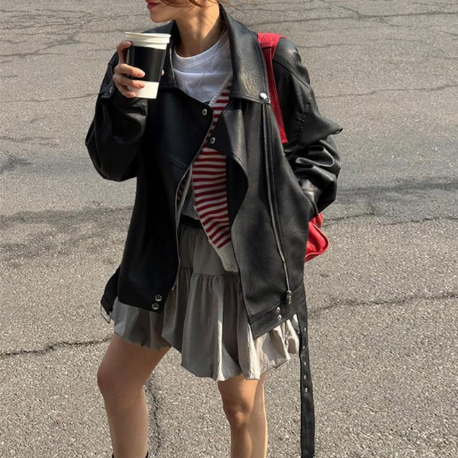 [난닝구]지에누 벨트레더자켓