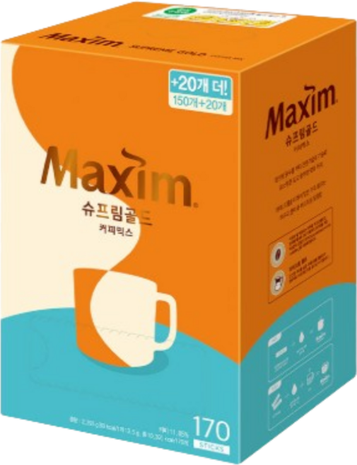 맥심 슈프림골드 커피믹스 170개, 1박스, 13.5g
