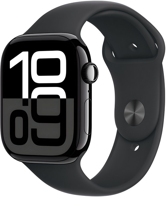 Apple 애플워치 10 GPS+Cellular, 제트 블랙, 46mm, 제트 블랙 / 블랙 스포츠 밴드, M/L