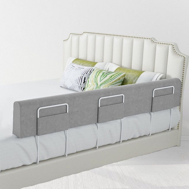 침대안전가드 쿠션 벽 낙상방지 안전바 모서리보호대 가드 수면 범퍼 대형쿠션 침대보호대, 그레이