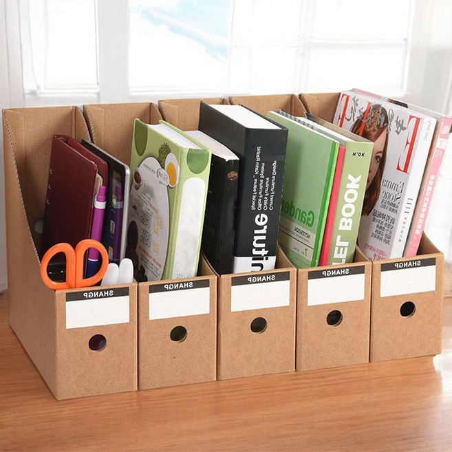 종이 크라프트 파일함 서류 정리함 파일 꽂이 5개 사무실꿀템 문제집 삼각 차트 스탠드 홀더 거치대 받침대 joe+07050KK