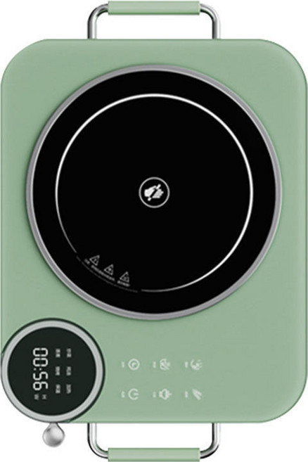 3500W 黑色水晶電陶爐, 無需安裝, 多功能電磁爐大功率家用致力電陶爐 繽紛綠