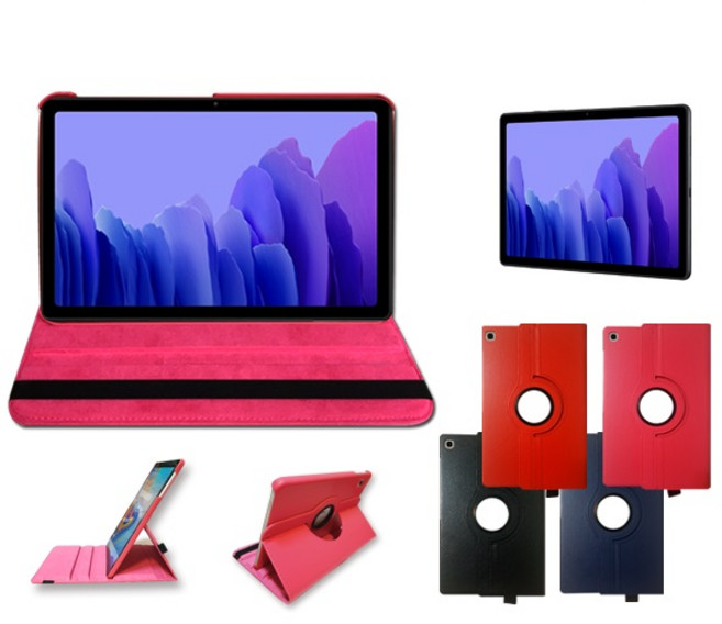 갤럭시탭A7 10.4 회전 가죽 케이스 SM-T500 T500N T505 T505N 삼성, 회전 케이스(검정), 1개