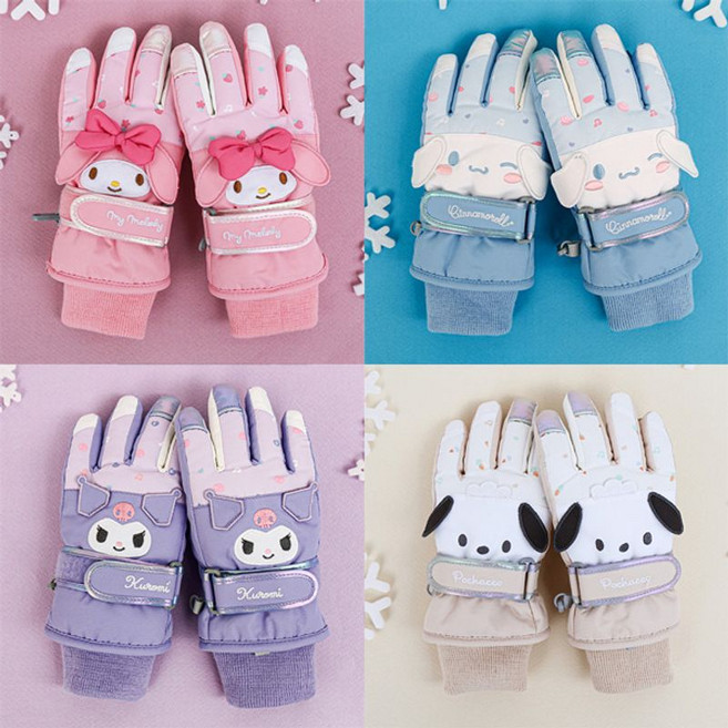 제이에스지 산리오 아동 방한손가락장갑 캐릭터 아동장갑 목도리 시나모롤 쿠로미 마이멜로디 스키장갑