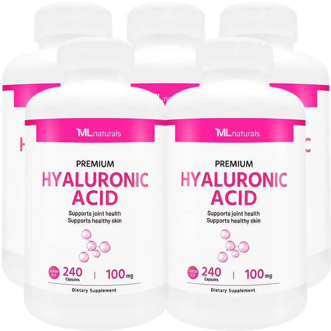 [미국빠른직구] 신제품 마이라이프 내추럴스 히알루론산 100 mg, 5개, 240정 - 쿠팡