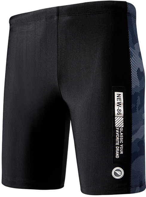 男士高彈力寬鬆大碼平角泳褲 專業速乾訓練競速適用