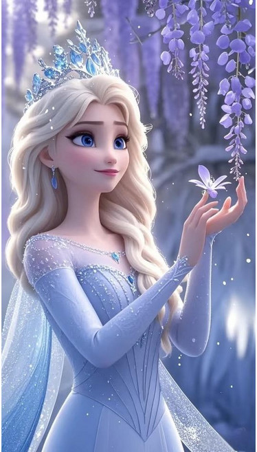 겨울왕국 엘사공주 반짝이는 드레스 보석십자수 전체붙이기 원형비즈 DIY패키지, B.엘사공주 30*50cm, 1세트