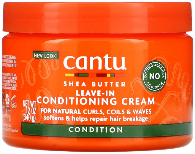 Cantu 시어버터 리브인 컨디셔닝 크림 천연 컬 땋은머리 및 웨이브용 340g(12oz), Cantu시어버터리브인컨디셔닝크림천연컬땋은머리및웨이브용 - 쿠팡