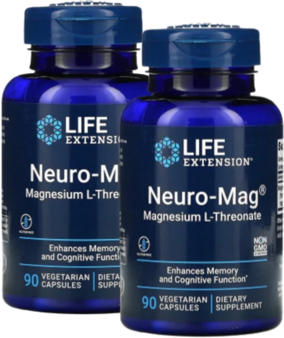 라이프익스텐션 뉴로 트레온산 마그네슘 144mg 90베지캡슐 x 2통, LEX16039-2, 2개, 90정 - 쿠팡