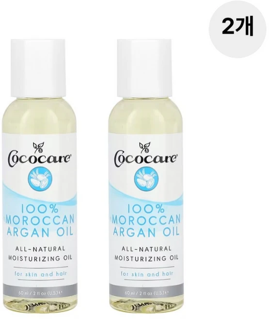 코코케어 100% 모로칸 아르간오일, 2개, 60ml - 쿠팡