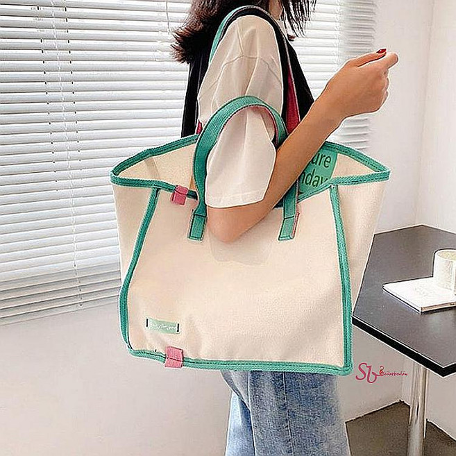 에코백 리사이클링 캔버스 숄더 가방 여학생 가벼운 스퀘어 사각 천가방qrs799