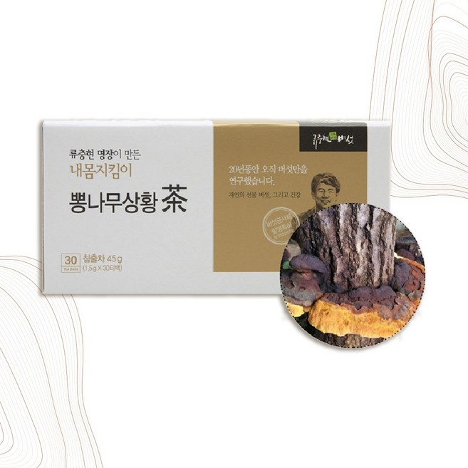 뽕나무상황버섯 목질진흙버섯 린테우스 균사체 먹는법 차 티백 RYU, 1개, 30개입