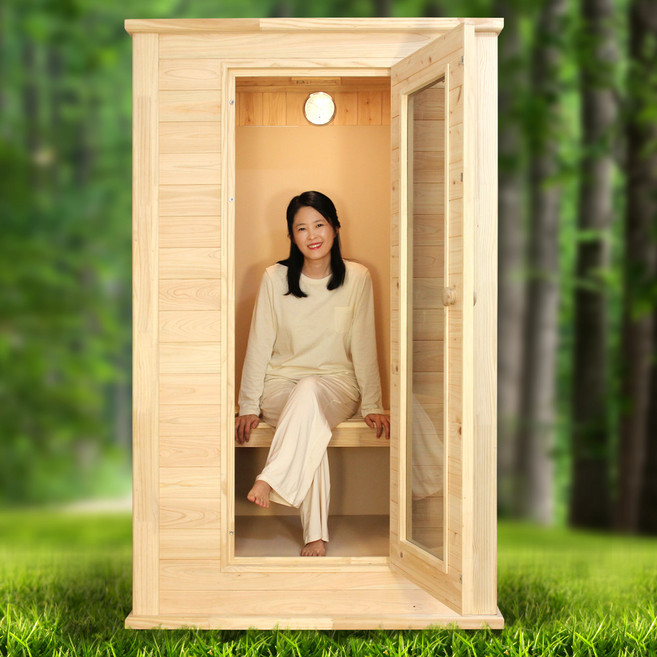 가정용 사우나 일라이트 원적외선 이동식 건식 편백사우나 찜질방 사우나 원적외선사우나 이동식사우나 건식사우나 소형사우나, 중형 115cm*100cm*187cm