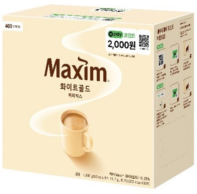 맥심 화이트골드 커피믹스 400T, 11g, 400개입, 1개