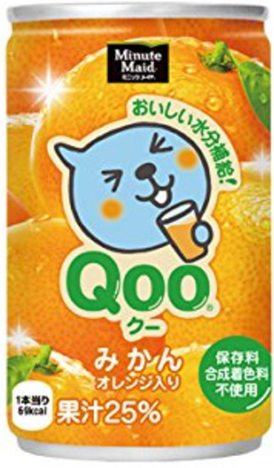 [2 Qoo 2 케이스 세트] 코카콜라 [미닛 메이드 두근 두근 오렌지 160g캔, 1세트