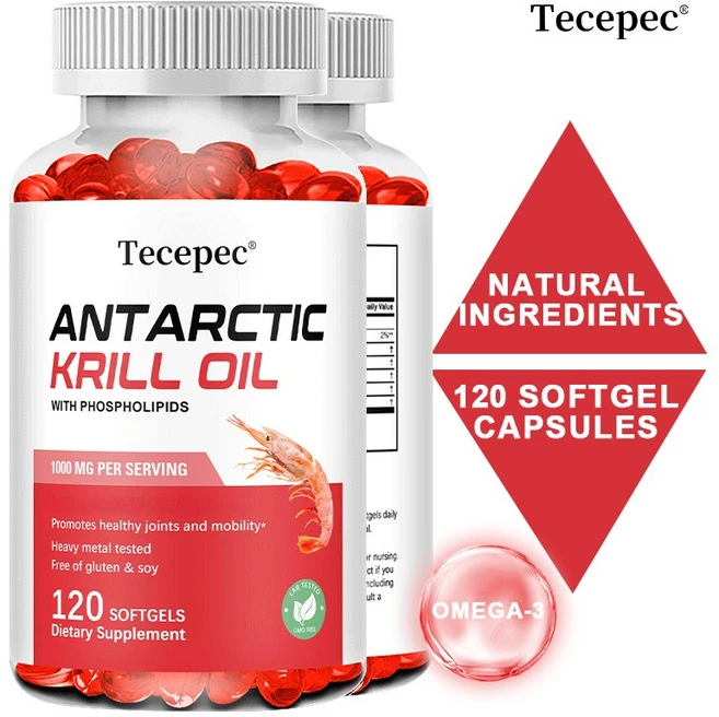 남극 크릴오일 1000mg - 오메가-3 EPA/DHA와 인지질이 풍부하고 천연 항산화 성분 식이 영양 보충제, 1개, 60정 - 쿠팡