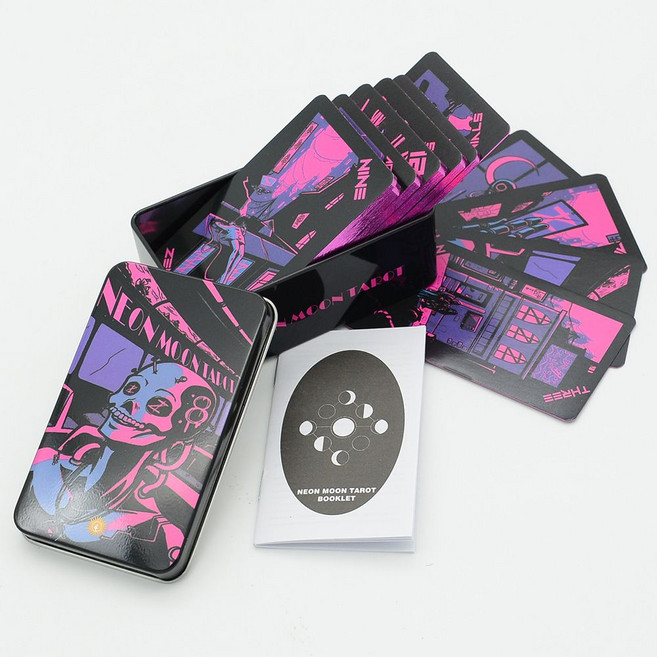에버모스트 예쁜 해석 타로카드 세트 보드게임 유니버셜웨이트 캐릭터 종류 타로자격증 타로 배우기 카드 입문자용, 네온문